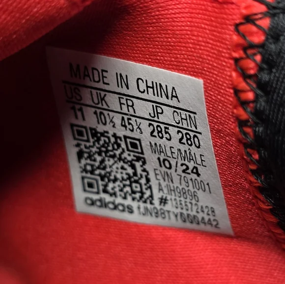 adidas Adizero ZG BOA Spikeless Golf Shoes White Red IH9896 Men's Size 11 New